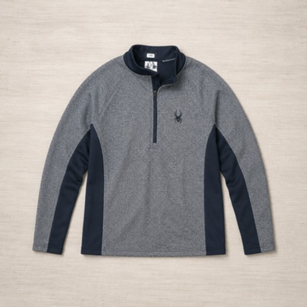Spyder 1/4 Zip Pullover Mens Medium Gray Fleece Thermal Ski Top - Picture 6 of 15